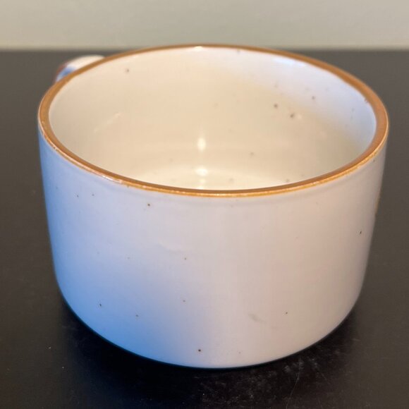 Vintage OTAGIRI Yellow Floral Stoneware Soup Mug Bowl ~ Gray w/ Brown Speckles - Picture 7 of 10